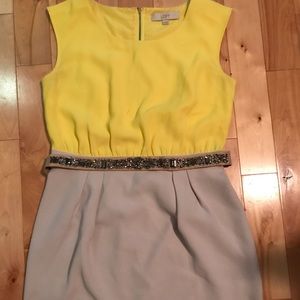 Loft Dress - yellow and cream colored bottom
